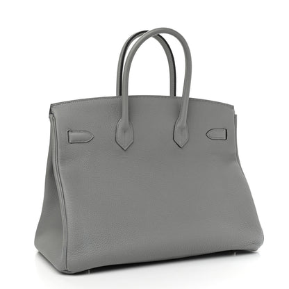 Hermes Togo Bi-Color Birkin 35 Gris Mouette Bleu Agate 2 of 14