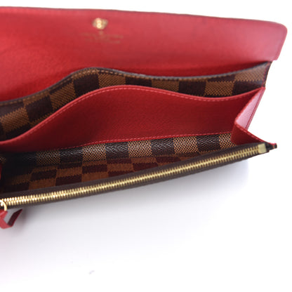 Louis Vuitton Damier Ebene Emilie Wallet Red 5 of 11