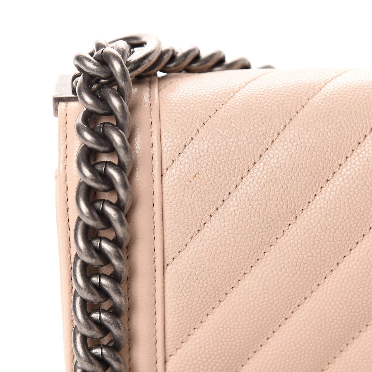 Chanel Caviar Chevron Quilted Small Boy Flap Light Beige 11 of 13
