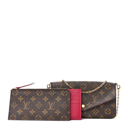 Louis Vuitton Monogram Pochette Felicie Chain Wallet Fuchsia 1 of 16