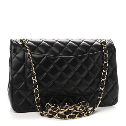 Chanel Lambskin Quilted Jumbo Double Flap Black 3 of 15