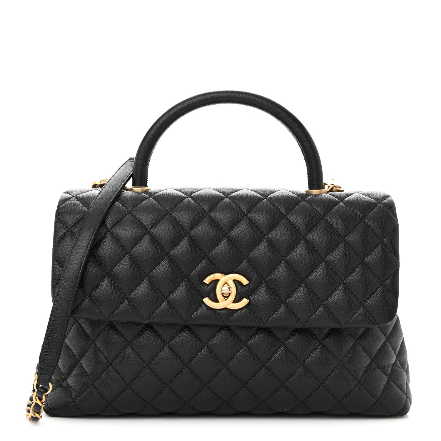 Chanel Caviar Quilted Medium Coco Handle Flap Black 1 of 11
