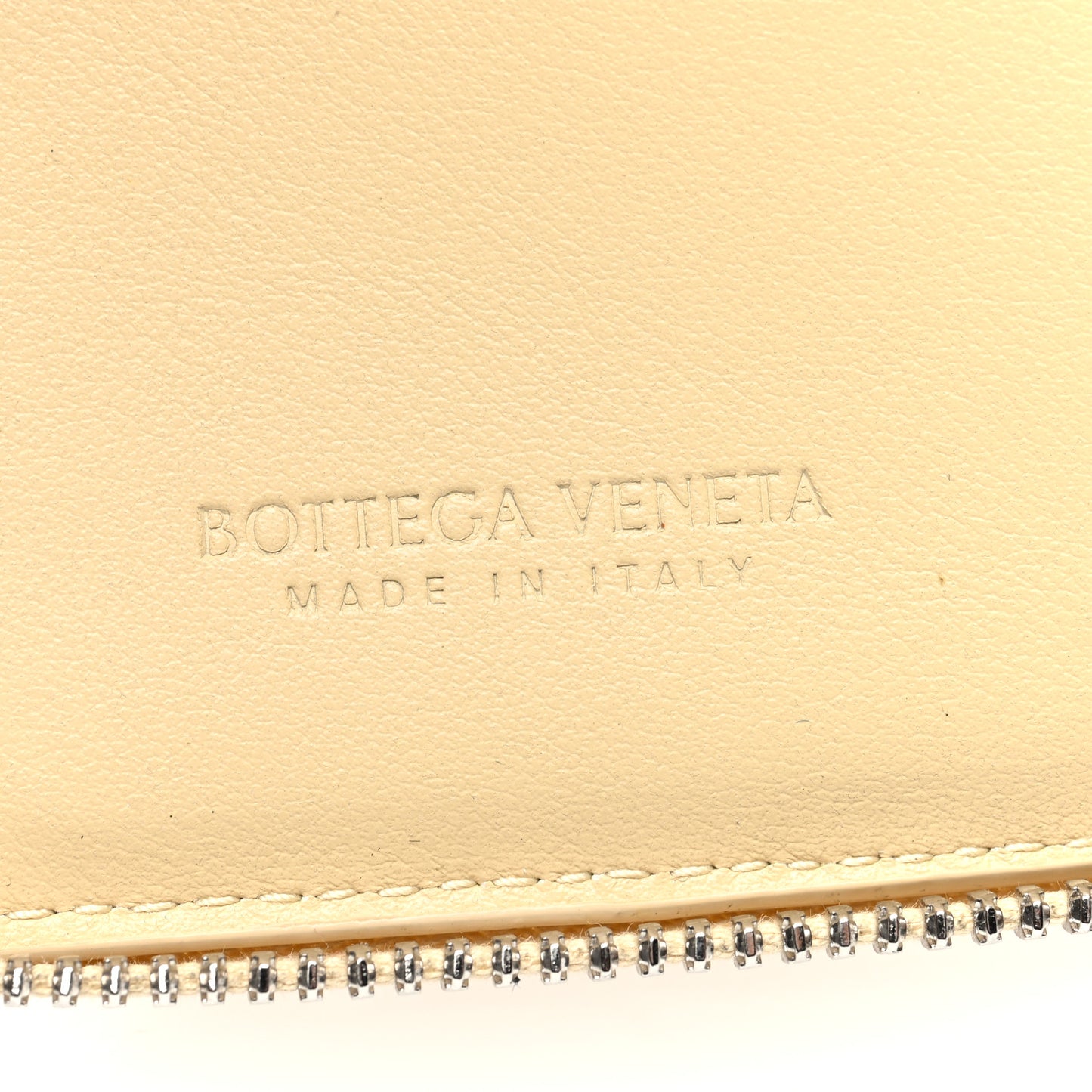 Lambskin Maxi Intreccio Small Cassette Compact Zip Around Wallet Porridge