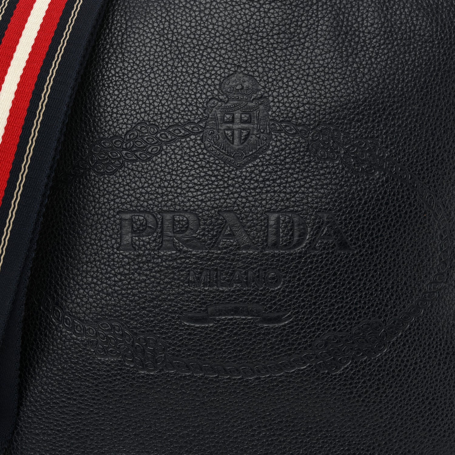 Prada Vitello Daino Logo Crossbody Bag Baltico 8 of 12