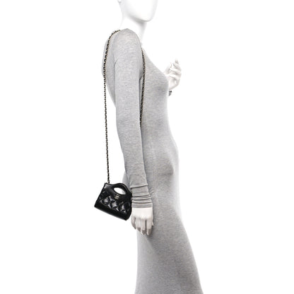 Chanel Shiny Lambskin Quilted Micro 31 Clutch With Chain Black 2 of 11