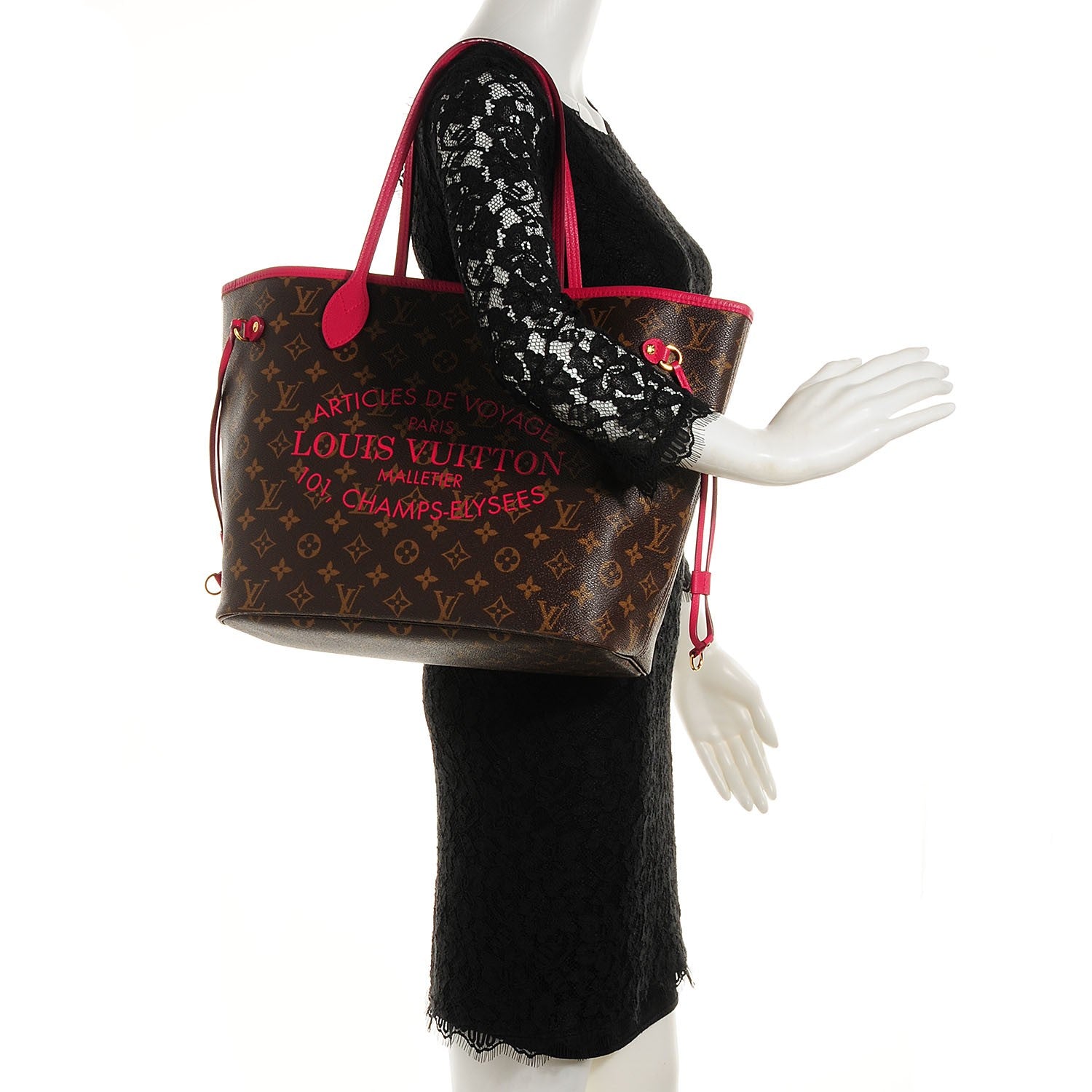 Louis Vuitton Monogram Articles de Voyage Ikat Neverfull MM Rose Indien 2 of 7