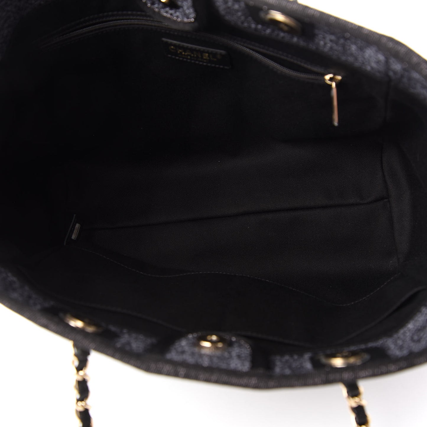 Lurex Boucle Small Deauville Tote Black