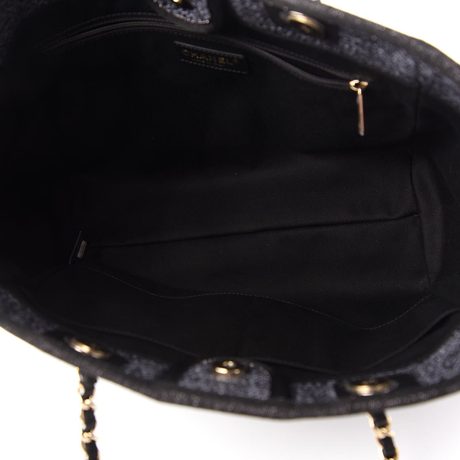 Chanel Lurex Boucle Small Deauville Tote Black 5 of 11