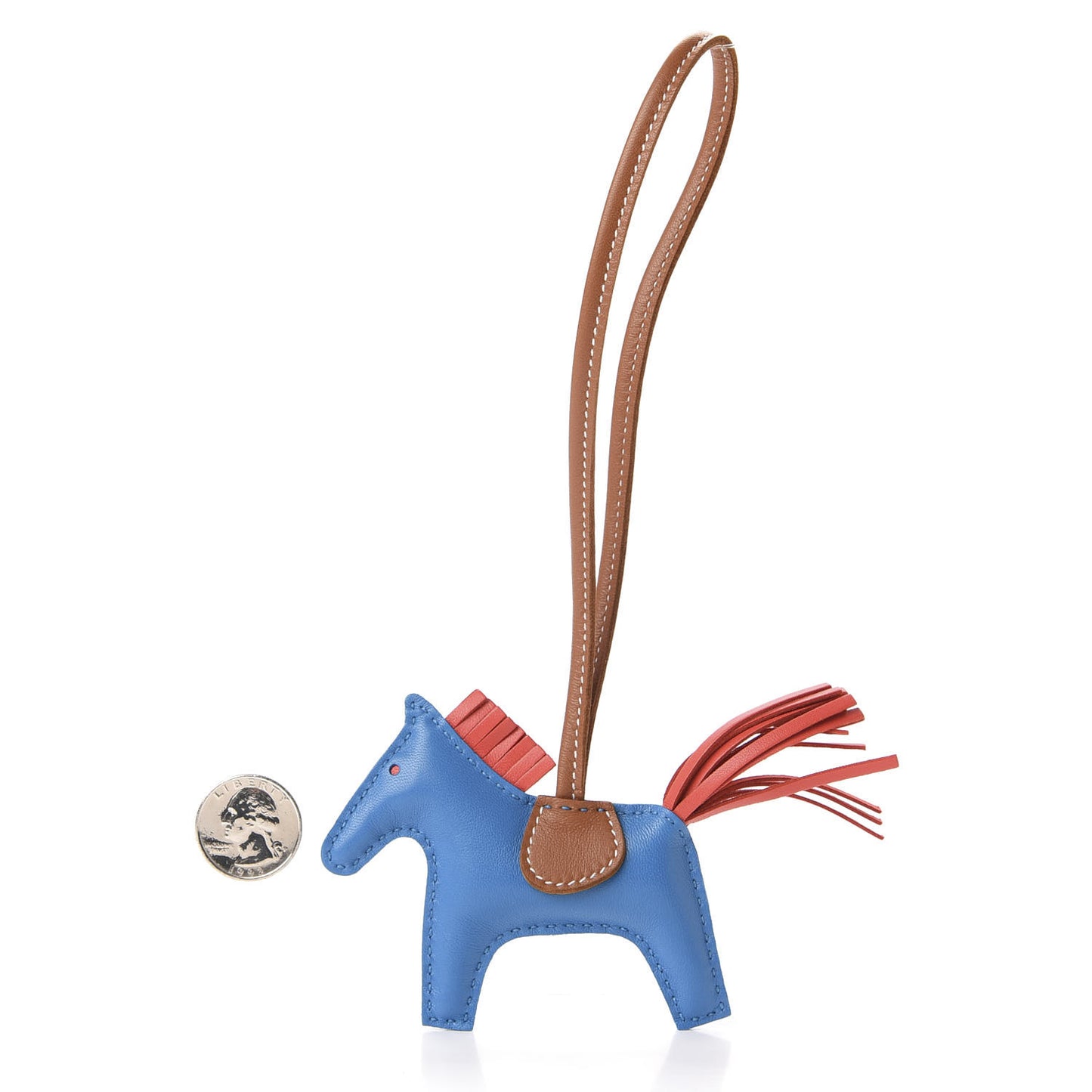 Milo Lambskin Grigri Rodeo Horse Bag Charm PM Blue Zanzibar Rose Texas Gold