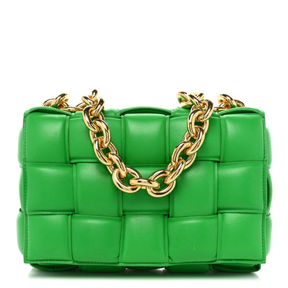 Bottega Veneta Lambskin Maxi Intreccio Padded Chain Cassette Crossbody Bag Parakeet 1 of 15