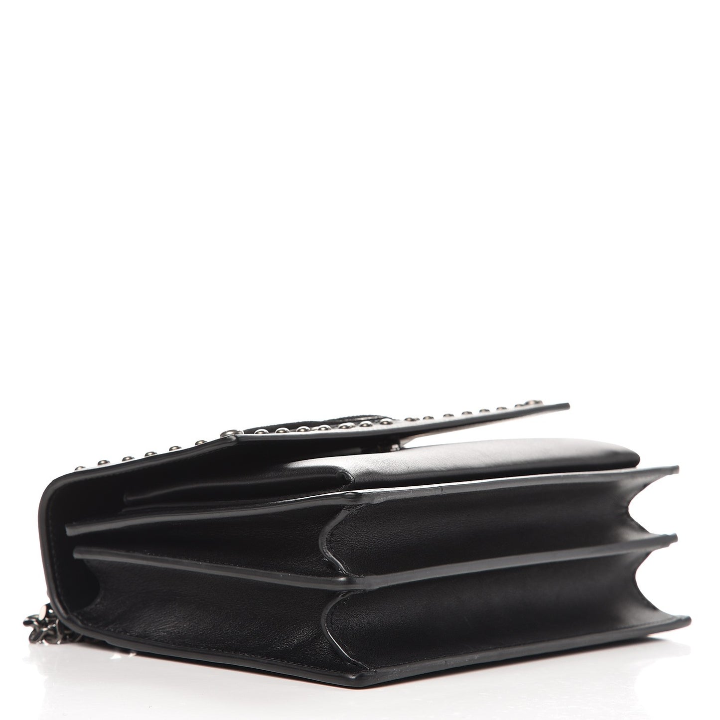 Grained Calfskin Studded Medium Monogram Heart Sunset Black