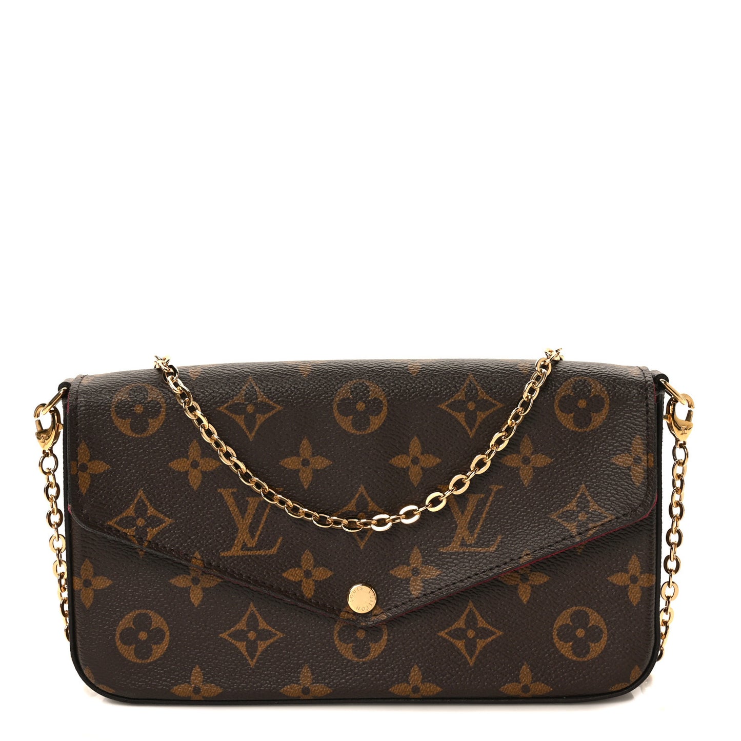 Monogram Pochette Felicie Chain Wallet Fuchsia