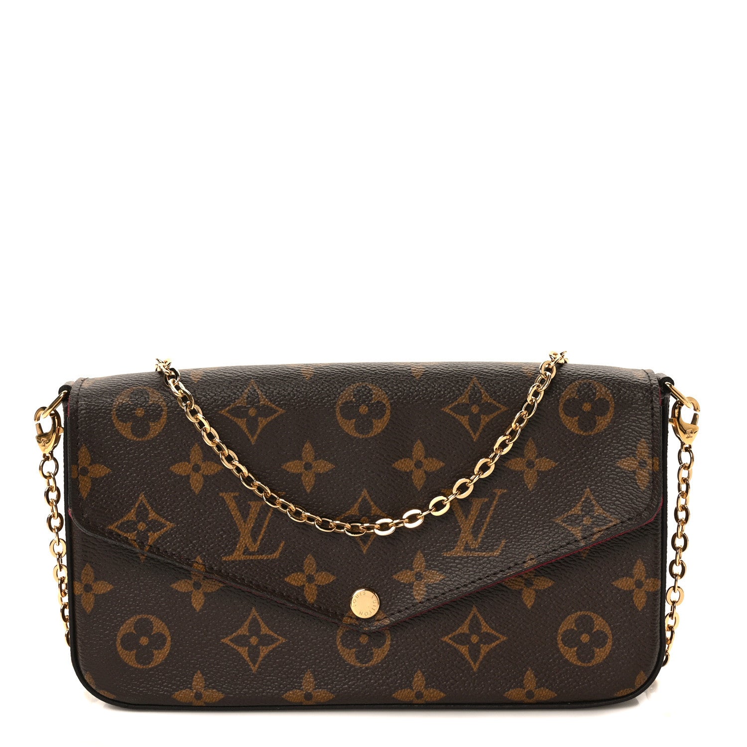 Louis Vuitton Monogram Pochette Felicie Chain Wallet Fuchsia 1 of 8