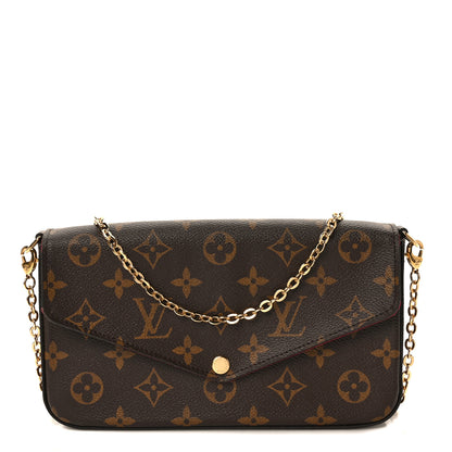 Louis Vuitton Monogram Pochette Felicie Chain Wallet Fuchsia 1 of 8