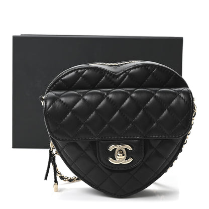 Chanel Lambskin Quilted CC In Love Heart Bag Black 11 of 11