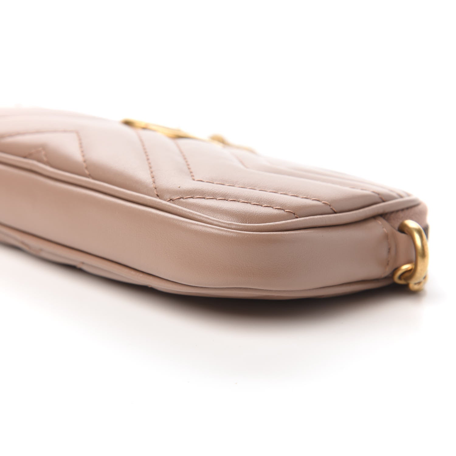 Gucci Calfskin Matelasse Mini GG Marmont Chain Crossbody Bag Porcelain Rose 7 of 10