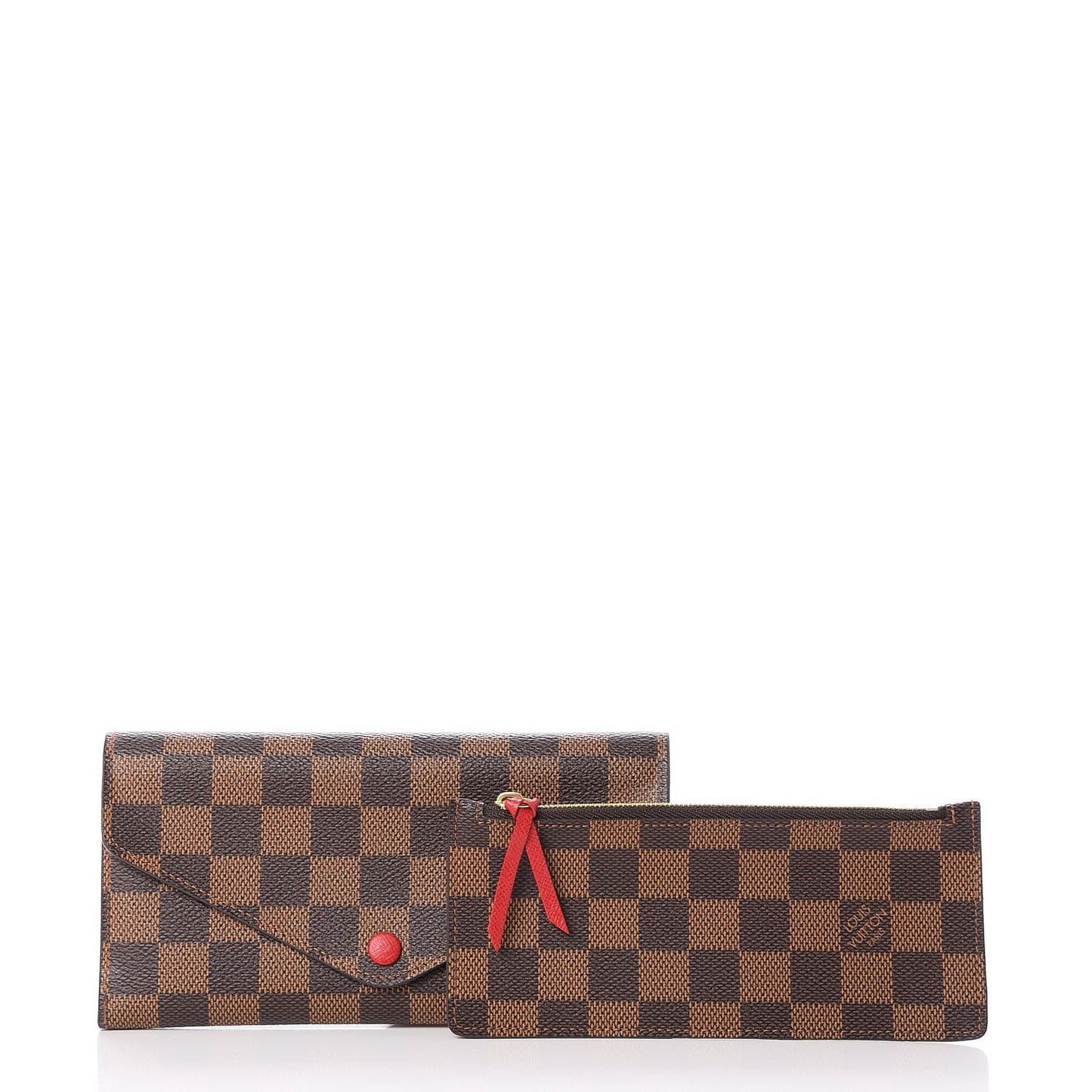Damier Ebene Josephine Wallet Red