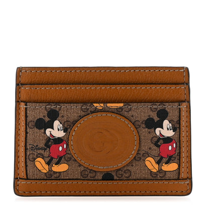Gucci X DISNEY Mini Vintage GG Supreme Monogram Mickey Mouse Card Holder Beige Vintage Sun Oil 1 of 8