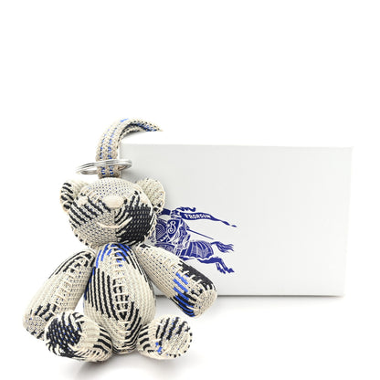 Burberry Knitted Check Thomas Teddy Bear Keychain Charm Lichen 4 of 4