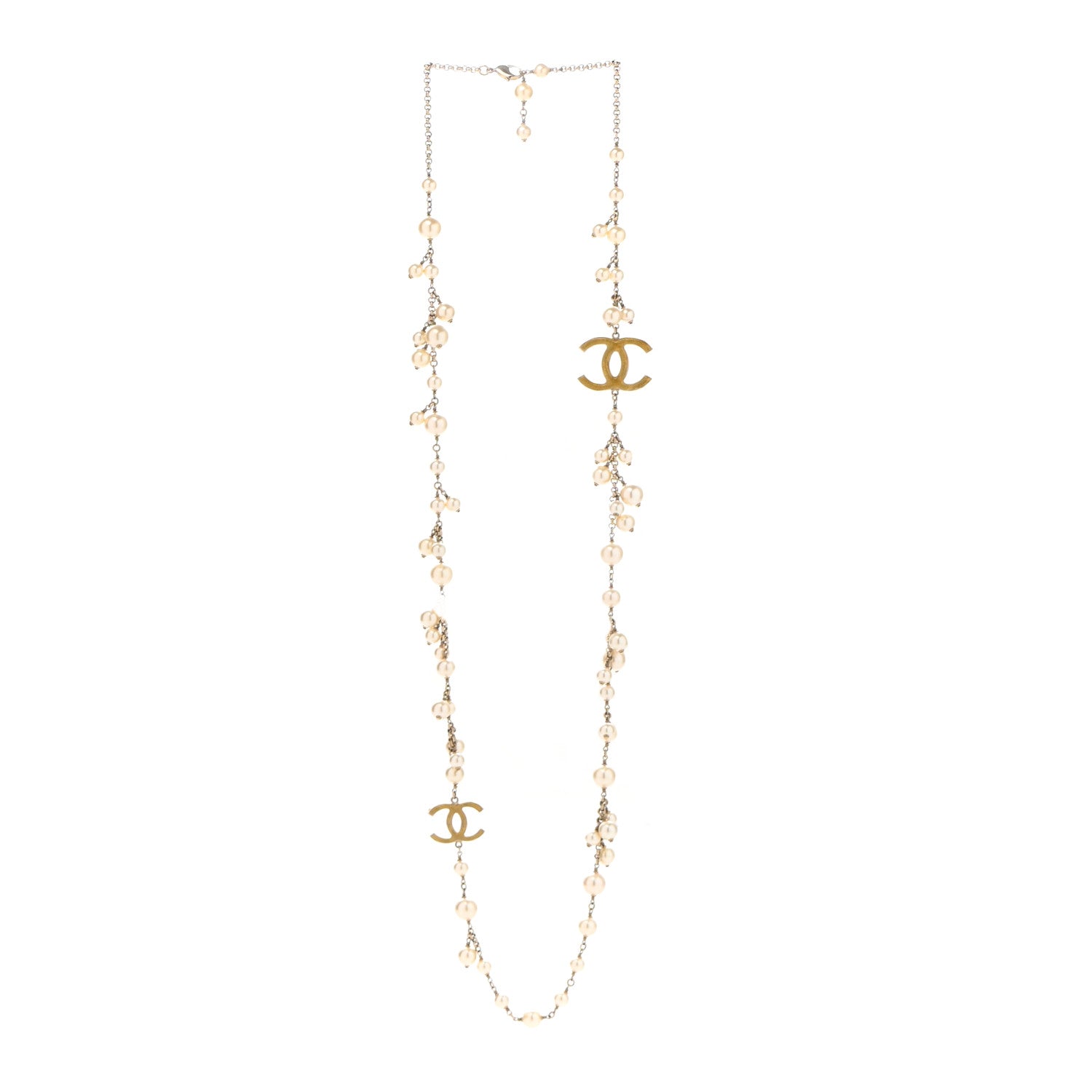 Chanel Graduated Pearl CC Long Necklace Gold 4 of 6