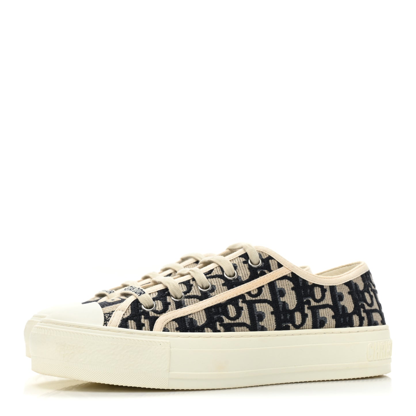 Canvas Oblique Walk'N'Dior Low Top Sneakers 36.5 Deep Blue