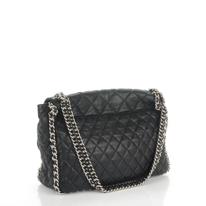 Chanel Washed Lambskin Quilted Maxi Chain Around Flap Black 3 of 7