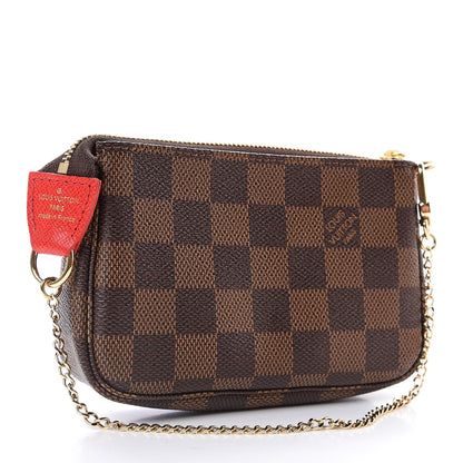 Louis Vuitton Damier Ebene 2019 Christmas Animation Mini Pochette Accessories Red 3 of 10
