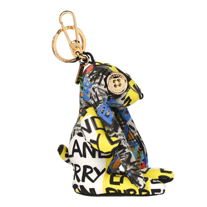 Burberry Cotton Graffiti Print Vera The Hare Bag Charm Yellow Multi 3 of 5