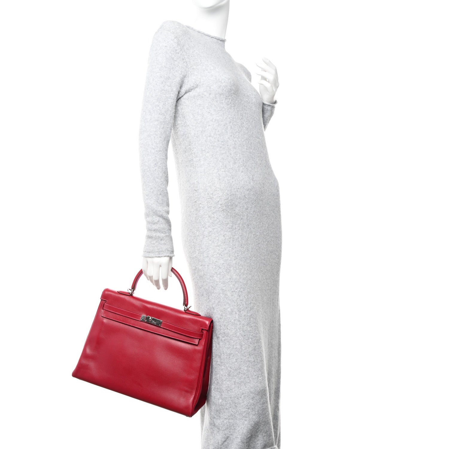 Hermes Tadelakt So Flash Kelly Retourne 35 Rubis Rose Tyrien 2 of 12
