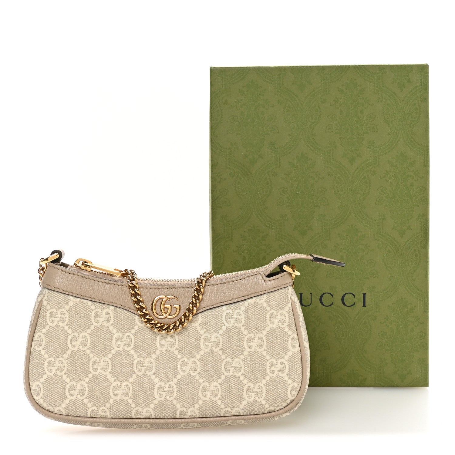 Gucci GG Supreme Monogram Textured Dollar Calfskin Web Mini