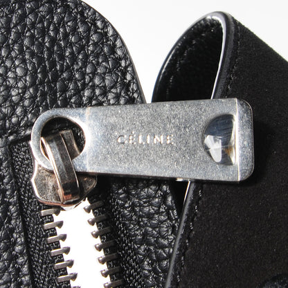 Celine Drummed Calfskin Suede Medium Trapeze Black 7 of 9
