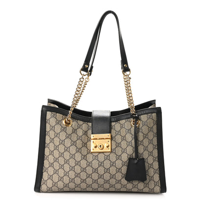 Gucci GG Supreme Monogram Medium Padlock Tote Black 1 of 10