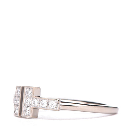 Tiffany 18K White Gold Diamond T Wire Ring 50 5.5 3 of 6