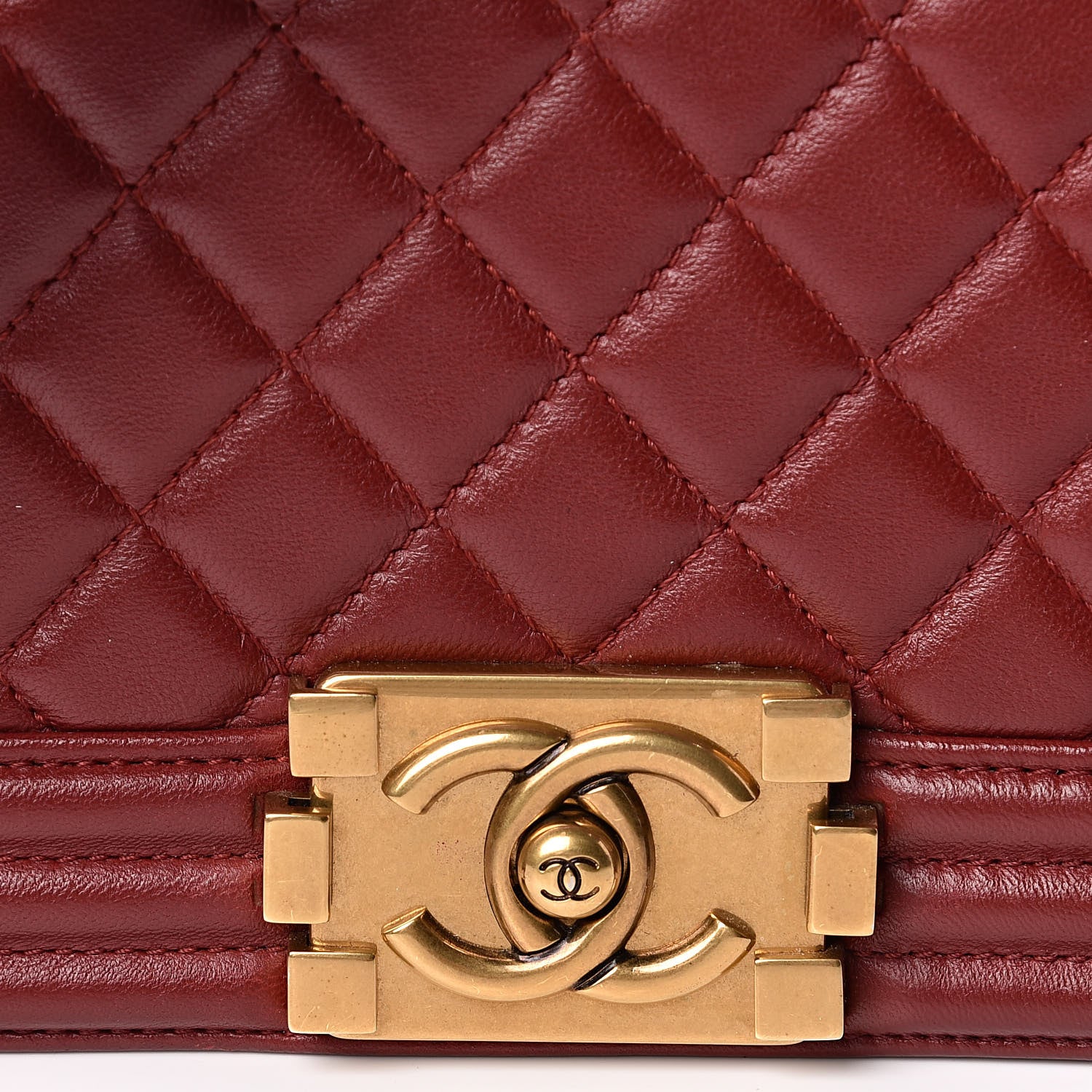 Chanel Lambskin Quilted Medium Boy Flap Burgundy 10 of 12