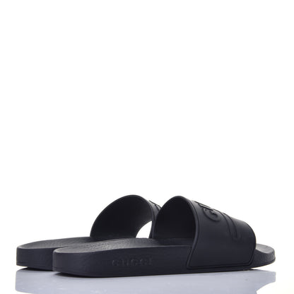 Gucci Rubber Logo Stamped Mens Slide Sandals 9 Black 4 of 7