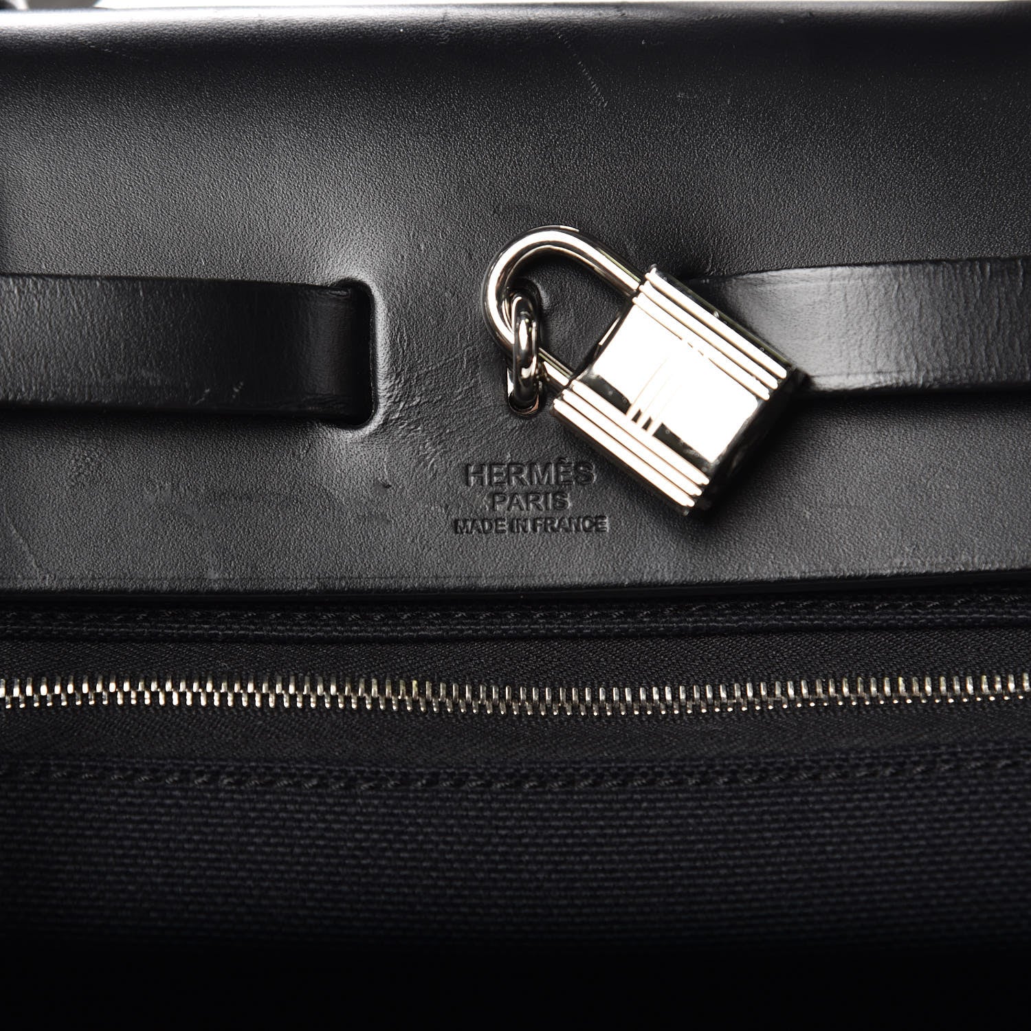 Hermes Military Toile Vache Hunter Herbag Zip PM 31 Black 6 of 11