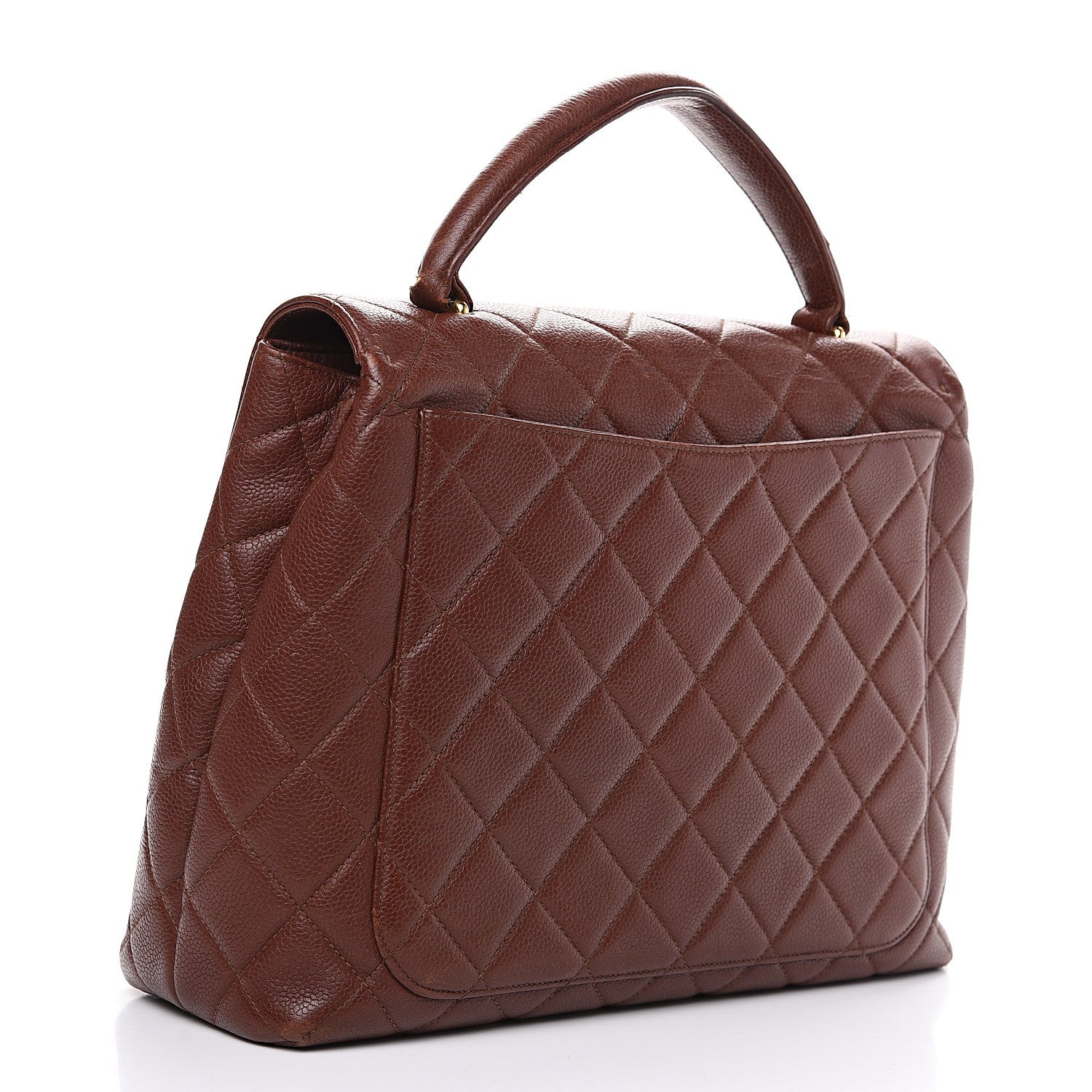 Chanel Caviar Quilted Jumbo Kelly Flap Brown 2 of 16