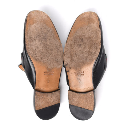 Gucci Goatskin Web GG Mens Princetown Slippers 7 Black 7 of 13
