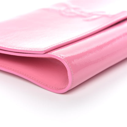 Saint Laurent Textured Patent Large Belle De Jour Clutch Indian Pink 7 of 12