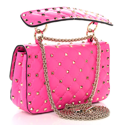 Valentino Garavani Nappa Small Rockstud Spike Shoulder Bag Shadow Pink 3 of 9