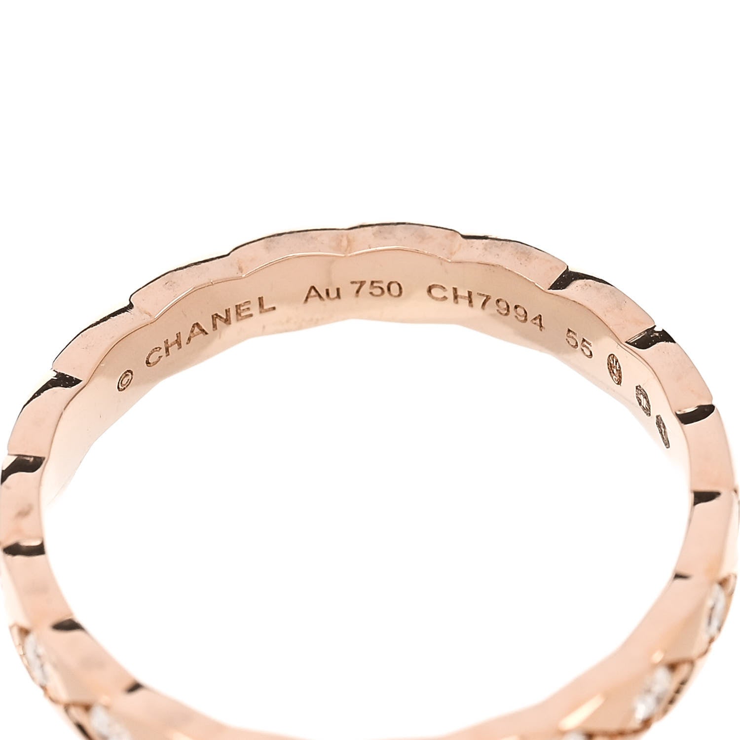Chanel 18K Beige Gold Diamond Mini Coco Crush Ring 55 7.25 4 of 5