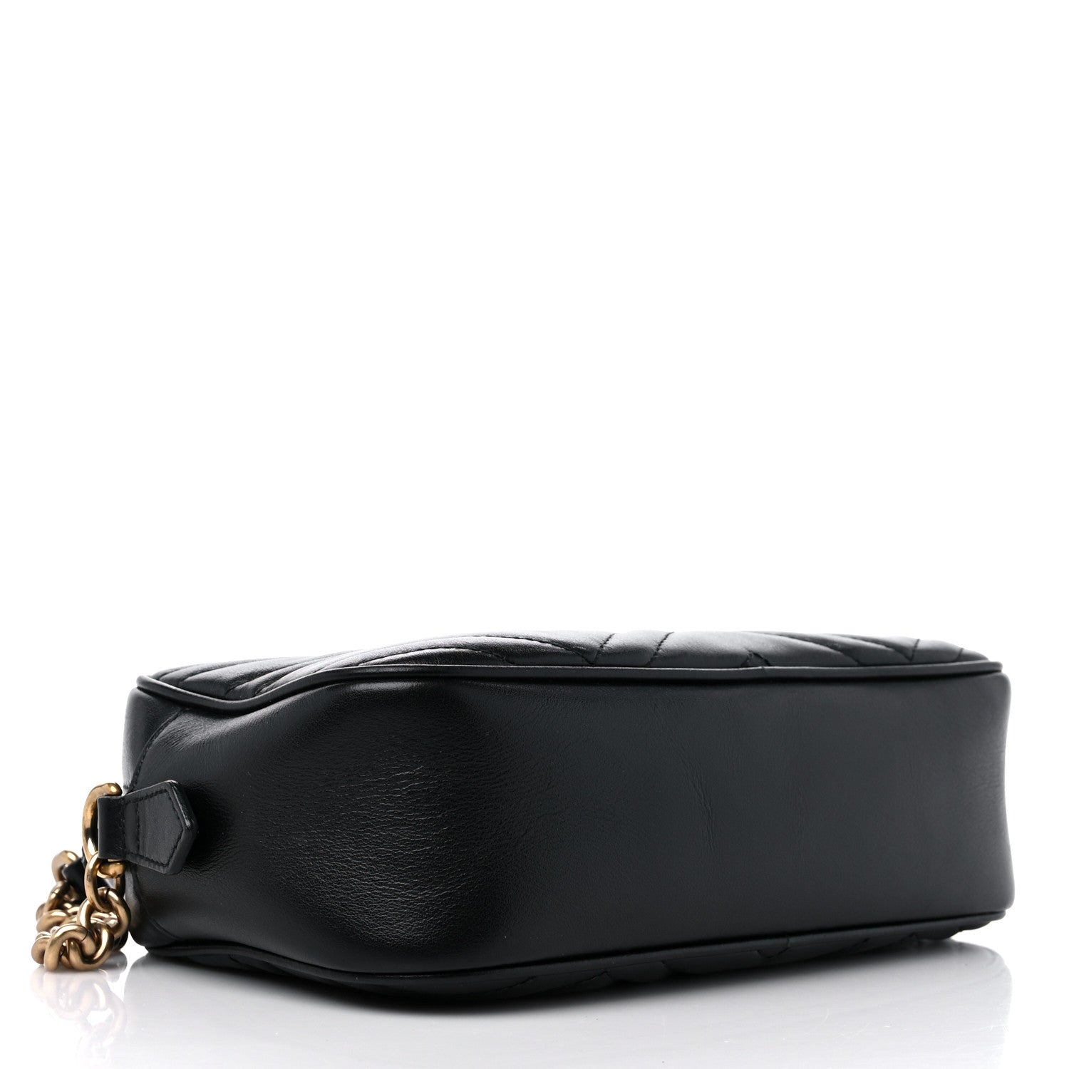 Gucci Calfskin Matelasse Small GG Marmont Chain Shoulder Bag Black 4 of 15