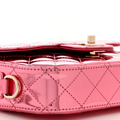 Chanel Mirror Calfskin Metallic Lambskin Quilted Hollywood Boulevard Mini Flap With Star Coin Purse Pink 9 of 10