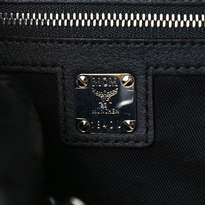 MCM Calfskin Ottomar Monogram Essential Boston Bag Black 8 of 8