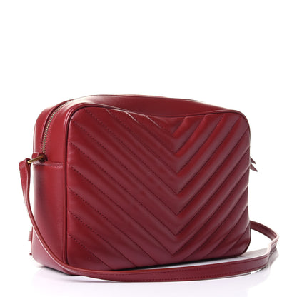 Saint Laurent Calfskin Matelasse Monogram Lou Camera Bag Red 3 of 10