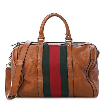 Gucci Calfskin Vintage Web Medium Boston Tobacco 1 of 9