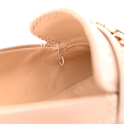 Chanel Shiny Calfskin Logo Loafers 38.5 Beige 6 of 10