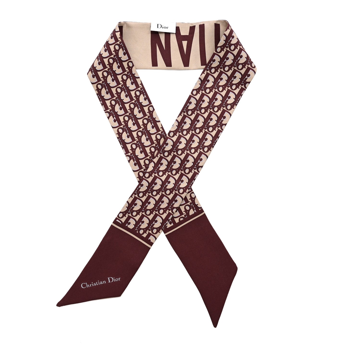 Silk Oblique Mitzah Scarf Bordeaux