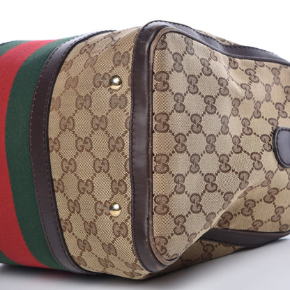 Gucci Monogram Vintage Web Medium Boston Dark Brown 13 of 20
