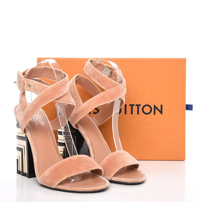 Louis Vuitton Velvet Monumenta Cross Sandals 39 Blush 13 of 13